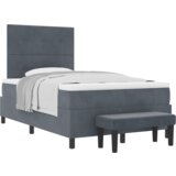  Postelja z vzmetnico z vzmetnico Temno siva 120 x 190 cm Žamet, (5000128588) | Shoptok.si