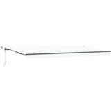 vidaXL Samodejna retraktibilna tenda z LED belo 600x300 cm, Nadomestno platno za tenda 6x3 m bela | Shoptok.si