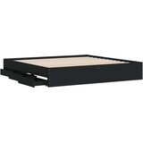 vidaXL Posteljni okvir s predali črn 200x200 cm inženirski les | Shoptok.si