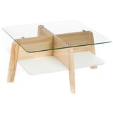 Tomasucci Mizica s stekleno mizno ploščo v naravni barvi 60x60 cm – Cene