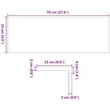 vidaXL Prozorske klupice 2 kom tamnosmeđe 70x25x2 cm masivne hrast | shoptok.hr