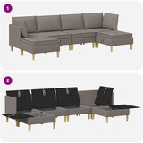 Set namještaja za dnevni boravak 6 pcs Sivosmeđa Tkanina | shoptok.hr