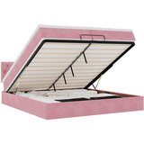 vidaXL Otomanski posteljni okvir z vzmetnico roza 200x200 cm žamet, (22053441) | Shoptok.si