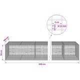  Gabion s žicom debljine 3,5 mm i mrežom 5x2,5 cm 650x100x50 cm | shoptok.hr