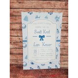  Vabilo za krst z unikatnim tiskom modro REK109 | Shoptok.si