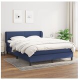 vidaXL Box spring postelja z vzmetnico modra 140x190 cm blag Cene
