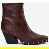Boto Women's Cowboy Boots Made of Eco Leather with Heel Brown Abrielle | Shoptok.si