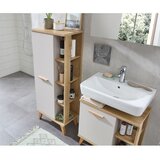 Pelipal Kremno bela visoka kopalniška omarica v hrastovem dekorju 50,5x128 cm Quickset 966 – | Shoptok.si