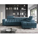 ELTAP Modra raztegljiva/s prostorom za shranjevanje kotna sedežna garnitura iz šenilje (desni kot/v obliki črke L) Ferucce – | Shoptok.si