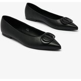 Resti Black women's pointed-toe ballerinas with Manixy nose embellishment | shoptok.hr