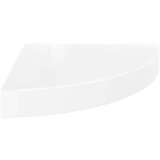  Plutajuće kutne police 2 kom sjajne bijele 25 x 25 x 3 8 cm MDF | shoptok.hr