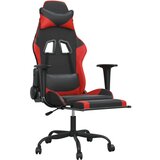  Masažna igraća stolica s osloncem crno-crvena od umjetne kože | shoptok.hr