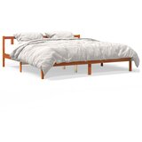  The Living Store Posteljni okvir brez vzmetnice vošč. rjav 200x200 cm borovina - Posteljni Okvir, (21523215) | Shoptok.si