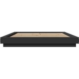  Okvir kreveta s LED svjetlima crni 150 x 200 cm drveni | Eponuda.com