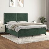  The Living Store Box spring postelja z vzmetnico temno zelena 160x200 cm žamet - Box Spring Postelja, (21457871) | Shoptok.si