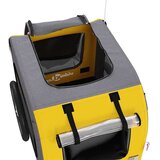 vidaXL Kolesarska prikolica za hišne ljubljenčke rumena in siva | Shoptok.si