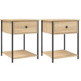  Noćni ormarići 2 kom boja hrasta 44x45x58 cm konstruirano drvo | Eponuda.com