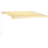  Tenda na ručno uvlačenje s LED svjetlima 400x350 cm žuto-bijela | shoptok.hr