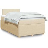 vidaXL Box spring postelja z vzmetnico krem 120x190 cm blago, (21308424) | Shoptok.si