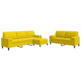  3-dijelni set sofa s jastucima žuti baršunasti | shoptok.hr