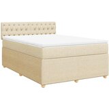  Krevet s oprugama i madracem krem 140x200 cm od tkanine | shoptok.hr