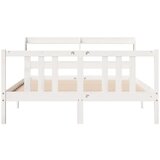 vidaXL Posteljni okvir z vzglavjem brez vzmetnice bel 160x200 cm | Shoptok.si