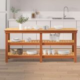  Radni stol Vosak smeđa 181.5 x 50 x 80 cm Čvrsto borovo drvo | shoptok.hr