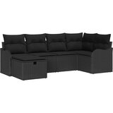  Sjedeća garnitura za vrt 6 kom. Poli ratan Crna 232,5 x 122,5 x 85 cm | shoptok.hr