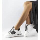 Gemre White-black sneakers with rhinestones Xarles | Shoptok.si