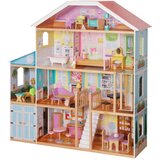 Ginger Home Velika drvena kuća za lutke Grand Villa, 4 etaže, 28 komada namještaja, 119x31,5x122,5 cm | shoptok.hr