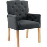vidaXL Jedilni stol z naslonjali za roke sivo blago | Shoptok.si