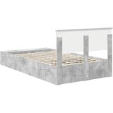  Krevetna konstrukcija s policom Betonski sivi 135 x 190 cm | shoptok.hr