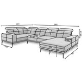 ELTAP Zelena žametna kotna sedežna garnitura (desni kot/v obliki črke "U") Neviro – | Shoptok.si