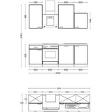 Flex-Well Kuhinjski Blok Z Aparati Capri, Črna, Barva Hrasta | Shoptok.si