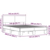  Okvir kreveta crni 140 x 200 cm od konstruiranog drva i metala | shoptok.hr