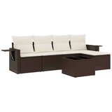 vidaXL 6-dijelni set vrtnih sofa od poliratana s jastucima smeđi | shoptok.hr