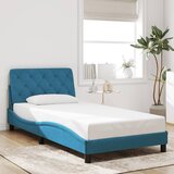 Maison Chic Posteljni okvir - Enojna postelja - Postelja za odrasle z vzglavjem moder 100x200 cm žamet-J9603, (21760313) | Shoptok.si