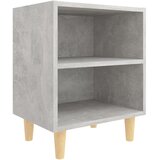  Noćni ormarići s drvenim nogama 2 kom boja betona 40x30x50 cm | shoptok.hr