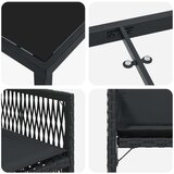  Set za vrtni blagovanjem s jastučićima Crni Poli Ratan | shoptok.hr