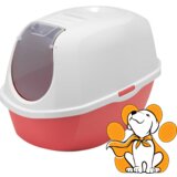Moderna smart cat spicy coral, zatvoreni toalet za mačke, crveni u