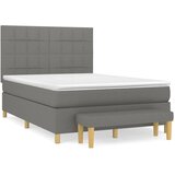 Maison Chic Box spring postelja - Vzmetna postelja z vzmetnico temno siva 140x200 cm blago SL14423, (21900472) | Shoptok.si