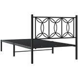 Metalni okvir za krevet s uzglavljem crni 100x200 cm | shoptok.hr