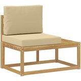  Set vanjskih sofa s jastukom 2 pcs Bijela i bež Poliester | shoptok.hr