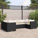  Vrtna sedežna garnitura 6-delna z blazinami črn poli ratan, (21316492) | Shoptok.si