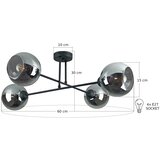 Luster na šipci VASCO 4xE27/60W/230V crna/zadimljena crna | Eponuda.com