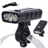 VERKGROUP Alu. LED CREE XM-L T6x3 kolesarska luč IPX5 črna USB 7500K, (5000238827) | Shoptok.si