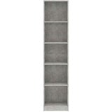 vidaXL Knjižna omara 5-nadstropna betonsko siva 40x24x175cm iverna pl. | Shoptok.si