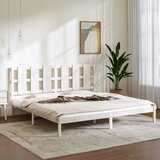Furnova Posteljni okvir bel iz trdnega lesa 180x200 cm, (21934495) Cene