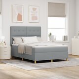 vidaXL Box Spring postelja z vzmetnico svetlo siva 140x200 cm tkanina, (22052207) | Shoptok.si