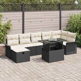  Sjedeća garnitura za vrt 8 kom. Crna poliratan 297.5 x 132.5 x 85 cm | shoptok.hr